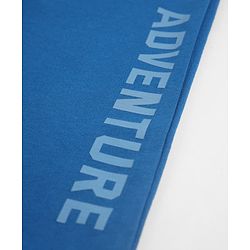 Babyhug Cotton Knit Full Length Jogger Fit Lounge Pant with Adventure Print in Blue