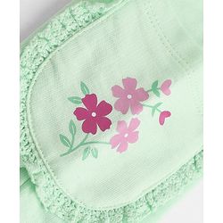Babyhug 100% Cotton Looper Knit Full Length Lounge Pant With Floral Print - Green