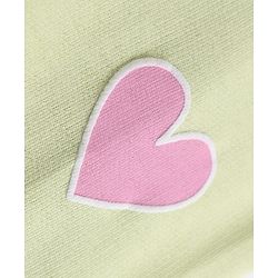 Babyhug 100% Cotton Looper Knit Full Length Heart Embroidered Lounge Pant - Lime Green