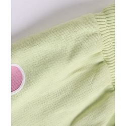 Babyhug 100% Cotton Looper Knit Full Length Heart Embroidered Lounge Pant - Lime Green