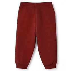 Babyhug Cotton Looper Knit Full Length Track Pant with Tractor Patch - Rust Orange