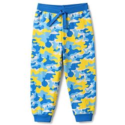 Babyhug 100% Cotton Jersey Knit Full Length Lounge Pant With Text Print Pack of 2 - Blue Yellow
