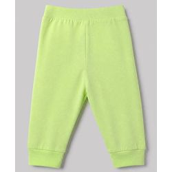 Babyhug Cotton Jersey Knit Full Length Jogger Fit Lounge Pant with Crocodile Print Pack of 2 in Navy Blue Lime Green