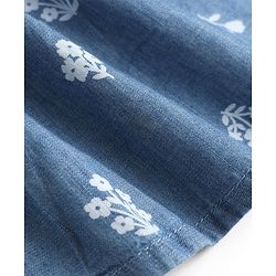 Babyhug Denim Woven Frock with Sleeveless and Floral Print in Blue