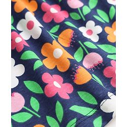Babyhug Single Jersey Knit Frock with Half sleeves and Floral Print in Navy in Blue