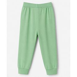 Babyhug 100% Cotton Looper Knit Full Length Joggers With Soccer Star Text Print - Grey, Navy Blue & Olive Green
