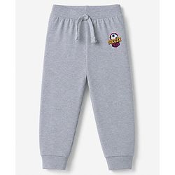 Babyhug 100% Cotton Looper Knit Full Length Joggers With Soccer Star Text Print - Grey, Navy Blue & Olive Green