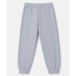 Babyhug 100% Cotton Looper Knit Full Length Joggers With Soccer Star Text Print - Grey, Navy Blue & Olive Green