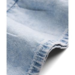 Babyhug Woven Sleeveless Denim Tiered Frock with Ice Cream Embroidery - Blue