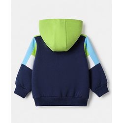 Babyhug Fleece Knit Sweatshirt with Full Sleeves, Athletic Applique and Football Patch in Green for 12-18 Months