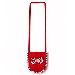 Babyhug Woven One Piece Dress and Purse with Sleeveless and Striped Print - Red
