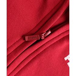 Babyhug Fleece Knit Full Sleeves Front Open Heavy Gauge Warm Sweatshirt With Awesome Player Print - Red