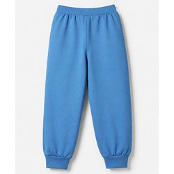 Babyhug Cotton Jersey Knit Full Length Lounge Pant with Drawstring and Nyc Varsity Text in Blue Yellow & Red Pack of 3