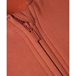 Babyhug Heavy Gauge Fleece Knit Front Open Full Sleeves Warm Hooded Sweat Jacket With Applique - Coral