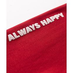 Babyhug Cotton Blend Fleece Knit Front Open Heavy Gauge Warm Full Sleeves Hooded Sweatshirt with Good Vibes & Have a Nice Day Patch and Smiley Face Patch - Red