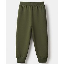 Babyhug Cotton Jersey Knit Full Length Lounge Pants With Text Print Pack Of 3 - Mustard Olive Green & Navy Blue