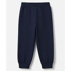 Babyhug Cotton Jersey Knit Full Length Lounge Pants With Text Print Pack Of 3 - Mustard Olive Green & Navy Blue