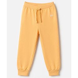 Babyhug Cotton Knit Jogger Fit Full Length Lounge Pants Pack of 3 - Yellow Orange Blue