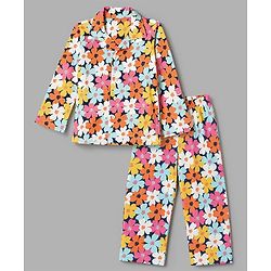 Babyhug 100% Cotton Knit Full Sleeves Front Open Shirt & Pyjama Night Suit with Floral Print - White & Navy Blue