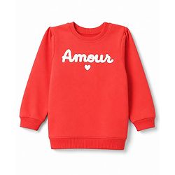 Babyhug 100% Cotton Terry Knit Full Sleeves Hearts & Amour Printed Sweatshirts Pack Of 2 - Red & Dark Pink