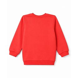 Babyhug 100% Cotton Terry Knit Full Sleeves Hearts & Amour Printed Sweatshirts Pack Of 2 - Red & Dark Pink