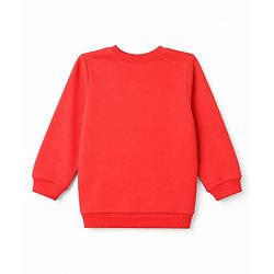 Babyhug 100% Cotton Terry Knit Full Sleeves Hearts & Amour Printed Sweatshirts Pack Of 2 - Red & Dark Pink