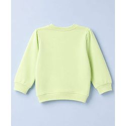 Babyhug Heavy Gauge 100% Cotton Terry Knit Full Sleeves Sweatshirts With Floral & Text Print Pack of 2 - White & Light Green