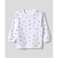 Babyhug Heavy Gauge 100% Cotton Terry Knit Full Sleeves Sweatshirts With Floral & Text Print Pack of 2 - White & Light Green