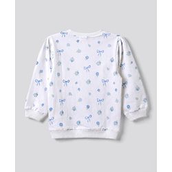 Babyhug Heavy Gauge 100% Cotton Terry Knit Full Sleeves Sweatshirts With Floral & Text Print Pack of 2 - White & Light Green