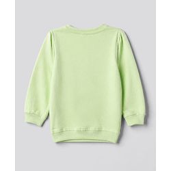 Babyhug Heavy Gauge 100% Cotton Terry Knit Full Sleeves Sweatshirts With Floral & Text Print Pack of 2 - White & Light Green
