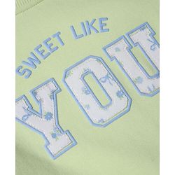 Babyhug Heavy Gauge 100% Cotton Terry Knit Full Sleeves Sweatshirts With Floral & Text Print Pack of 2 - White & Light Green