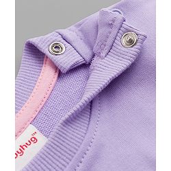 Babyhug 100% Cotton Heavy Gauge Terry Knit Full Sleeves Bow & Kitty Printed Sweatshirts Pack Of 2 - Purple & White