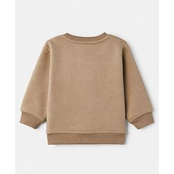 Babyhug Knit Full Sleeves Winter Wear Suits with Bear Applique - Beige