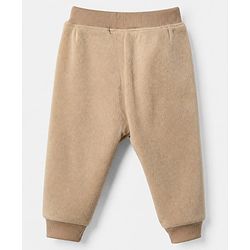 Babyhug Knit Full Sleeves Winter Wear Suits with Bear Applique - Beige