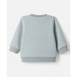Babyhug Knit Full Sleeves Winter Wear Suit With Animal Embroidery - Blue