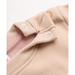 Babyhug Knit Full Sleeves Winter Wear Suit With Animal Patch & Embroidery - Pink
