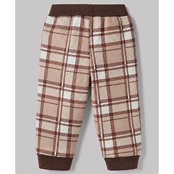 Babyhug Knit Full Sleeves Top and Jogger with Bear Patch & Ear Applique in Cream