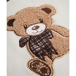 Babyhug Knit Sweatshirt and Pant with Full Sleeves and Bear Applique in Brown for 0-3 Months