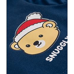 Babyhug 100% Cotton Heavy Gauge Knit Sweatshirt with Full Sleeves and Bear Print in Navy Blue