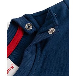 Babyhug 100% Cotton Heavy Gauge Knit Sweatshirt with Full Sleeves and Bear Print in Navy Blue