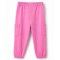 Babyhug Cotton Knit Jogger Fit Full Length Solid Lounge Pant Pack of 3 in Pink Navy Blue