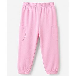 Babyhug Cotton Knit Jogger Fit Full Length Solid Lounge Pant Pack of 3 in Pink Navy Blue
