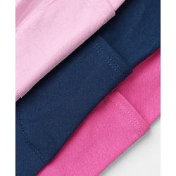 Babyhug Cotton Knit Jogger Fit Full Length Solid Lounge Pant Pack of 3 in Pink Navy Blue