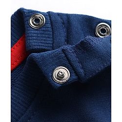 Babyhug 100% Cotton Terry Knit Sweatshirt with Full Sleeves and Santa' Favourite Text Print - Navy Blue