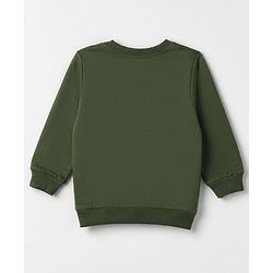 Babyhug Heavy Gauge 100% Cotton Terry Full Sleeves Sweatshirt With Jungle Safari Theme Print - Green