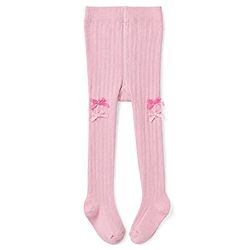 Cute Walk by babyhug Non Terry Knit Anti-bacterial Full Length Tights With Bow Applique - Pink