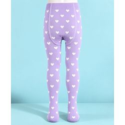 Cute Walk by Babyhug Non terry Knit Full Length Tights with Heart Print - Red