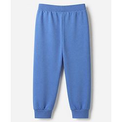 Babyhug Cotton Jersey Knit Full Length Jogger Fit Lounge Pants with Vehicle Print Pack of 3 In Black White & Blue