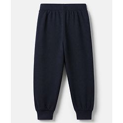 Babyhug Cotton Jersey Knit Full Length Jogger Fit Lounge Pants with Vehicle Print Pack of 3 In Black White & Blue