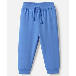 Babyhug Cotton Jersey Knit Full Length Jogger Fit Lounge Pants with Vehicle Print Pack of 3 In Black White & Blue
